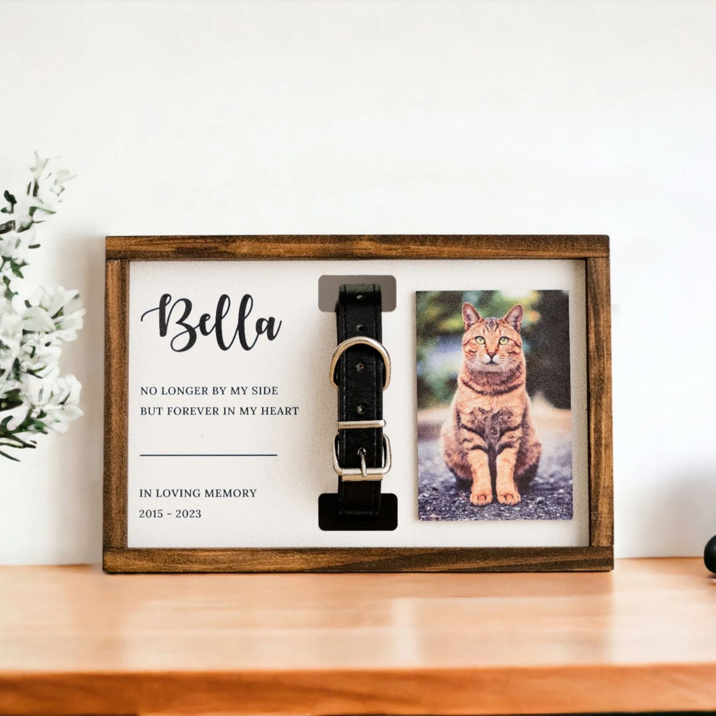 Memorial Pet Collar Frame Art - Custom Photo Dog Collar - Loss of Dog, Cat Loss Gifts